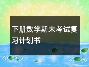 下册数学期末考试复习计划书