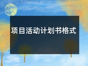 项目活动计划书格式