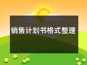 销售计划书格式整理