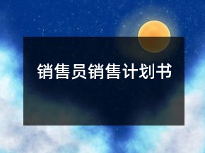销售员销售计划书
