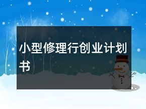 小型修理行创业计划书