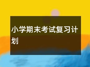 小学期末考试复习计划