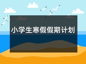 小学生寒假假期计划