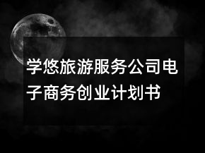 学悠旅游服务公司电子商务创业计划书