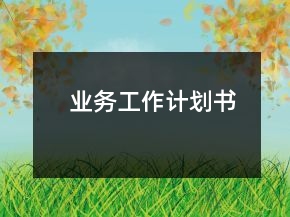 业务工作计划书