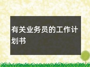 有关业务员的工作计划书
