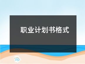 职业计划书格式