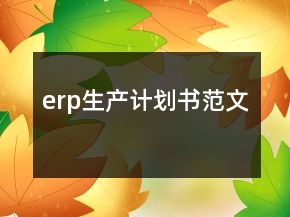 erp生产计划书范文