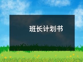 班长计划书