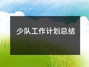 少队工作计划总结