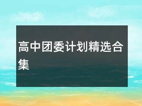 高中团委计划精选合集