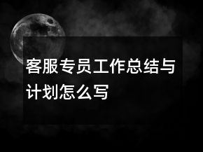 客服专员工作总结与计划怎么写