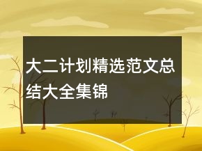 大二计划精选范文总结大全集锦