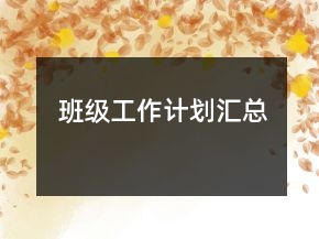 班级工作计划汇总