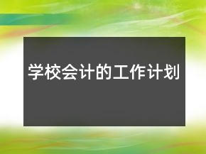 学校会计的工作计划