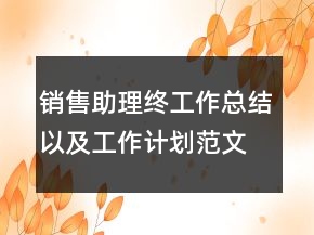 销售助理终工作总结以及工作计划范文