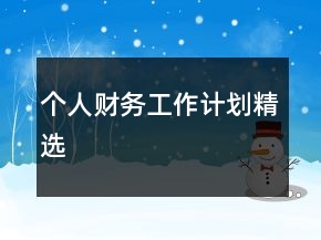 个人财务工作计划精选