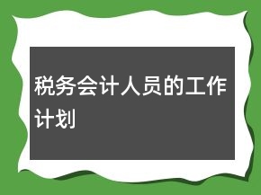 税务会计人员的工作计划