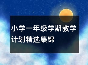 小学一年级学期教学计划精选集锦