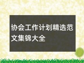 协会工作计划精选范文集锦大全