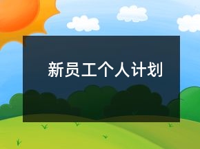 新员工个人计划