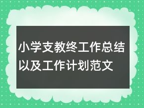 小学支教终工作总结以及工作计划范文