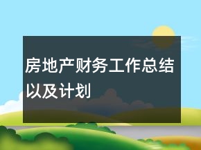 房地产财务工作总结以及计划