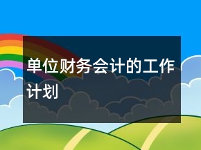 单位财务会计的工作计划
