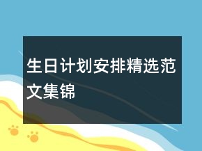 生日计划安排精选范文集锦