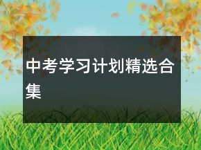 中考学习计划精选合集