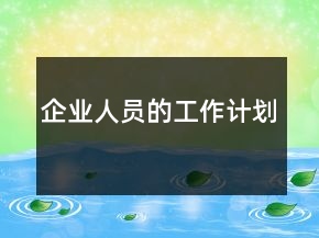 企业人员的工作计划