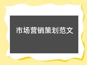 市场营销策划范文