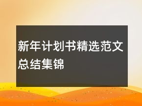 新年计划书精选范文总结集锦