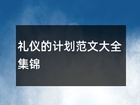 礼仪的计划范文大全集锦