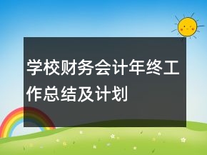 学校财务会计年终工作总结及计划