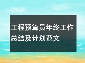 工程预算员年终工作总结及计划范文