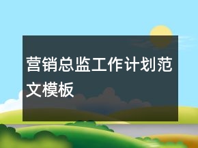 营销总监工作计划范文模板