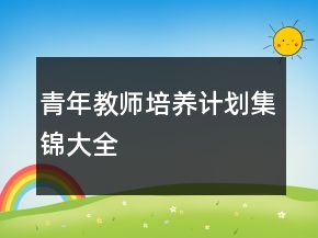 青年教师培养计划集锦大全