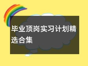 毕业顶岗实习计划精选合集
