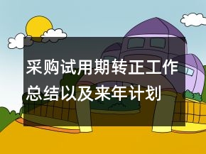 采购试用期转正工作总结以及来年计划范文