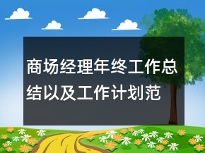 商场经理年终工作总结以及工作计划范文
