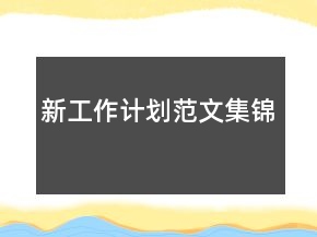 新工作计划范文集锦