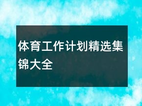 体育工作计划精选集锦大全