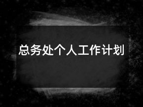 总务处个人工作计划
