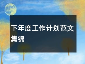 下年度工作计划范文集锦