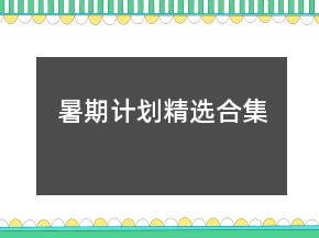 暑期计划精选合集