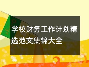 学校财务工作计划精选范文集锦大全