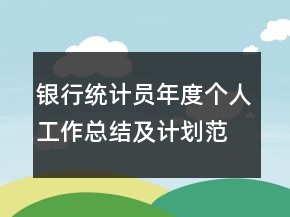 银行统计员年度个人工作总结及计划范例