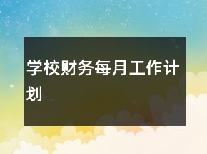 学校财务每月工作计划