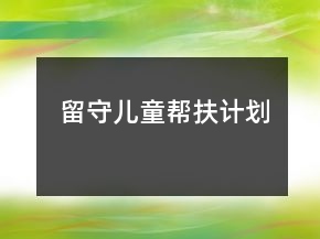留守儿童帮扶计划